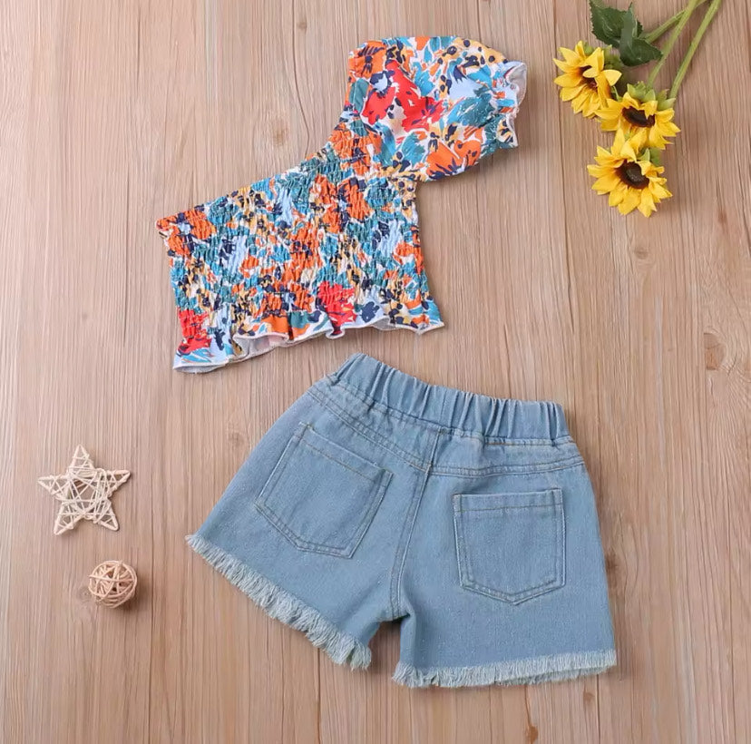 Floral Denim Breeze